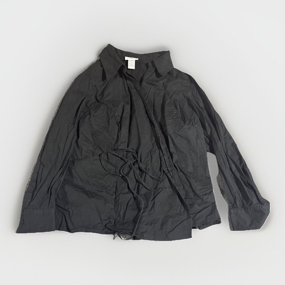 JL Studio 24w Shirt Black Drawstring Long sleeve